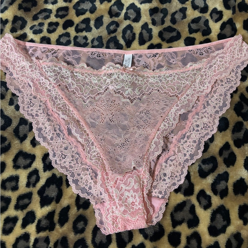 Victoria’s Secret New Baught Lace Trim Pink Underwear